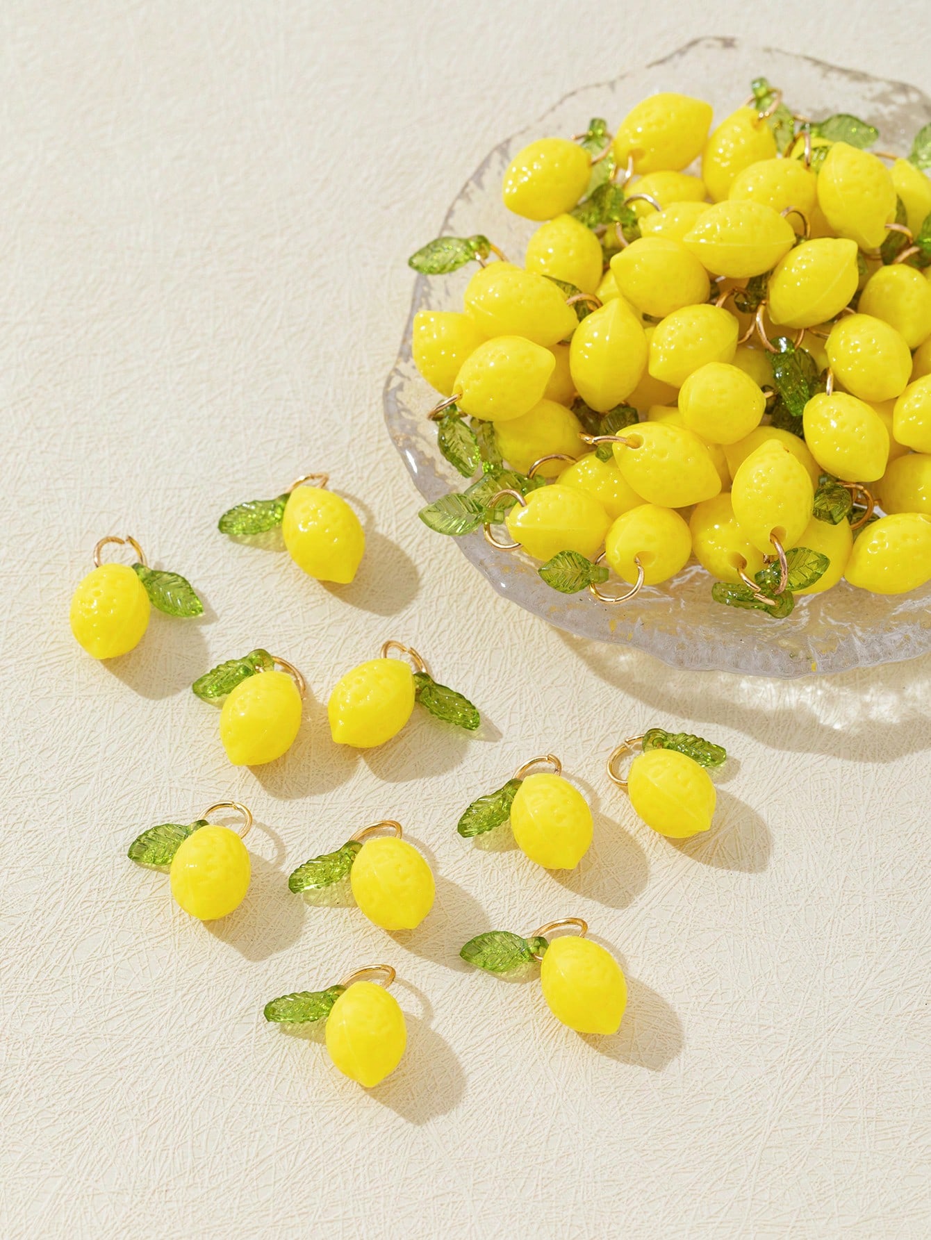 Resin Art Supplies - 10Pcs 3D Lemon Resin Charms Pendants