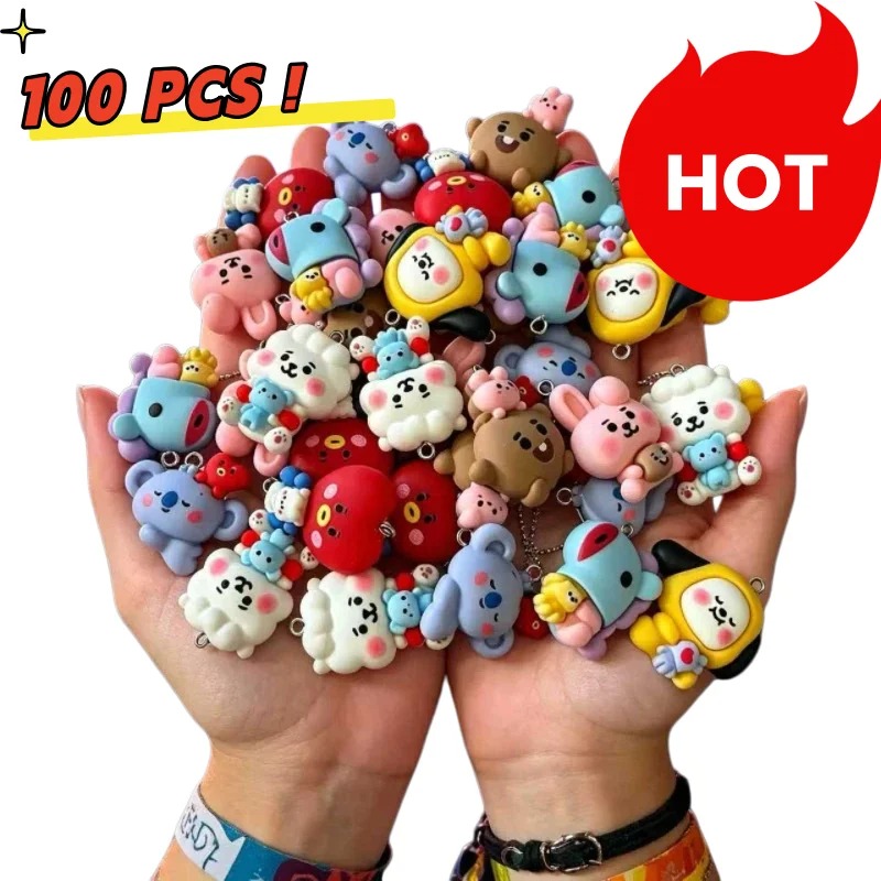Resin Art Supplies - 7pcs BT21 Resin Cartoon Charm DIY