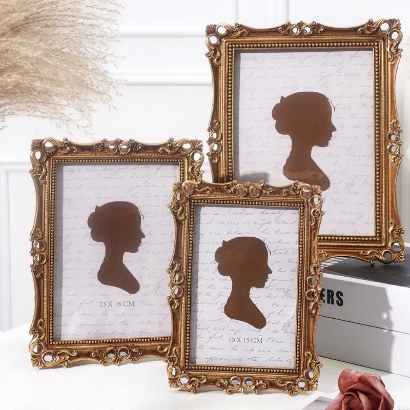 Resin Art Table Top - Retro Picture Frame,Mini Antique Ornate Photo
