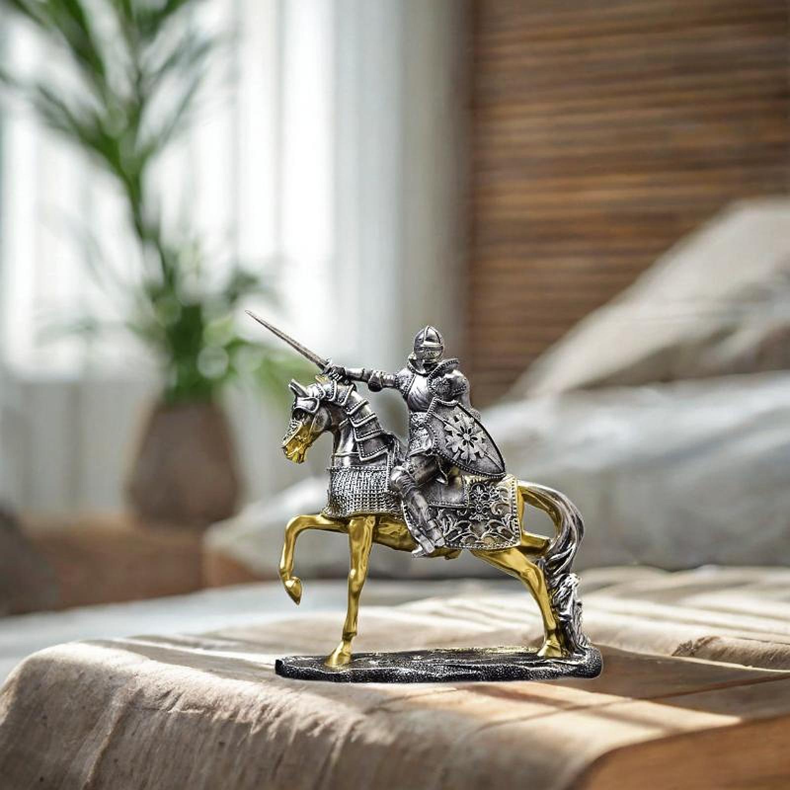 Knight Horse Statue Retro Vint - Resin Art Table Top 评论和价格