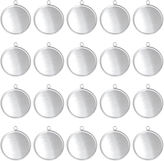 20 Pieces Stainless Steel Roun - Resin Art Keychain 评论和价格