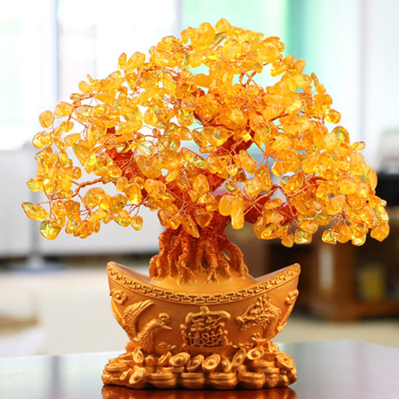 Lucky Money Tree Chinese Gold  - Resin Art Table Top 评论和价格