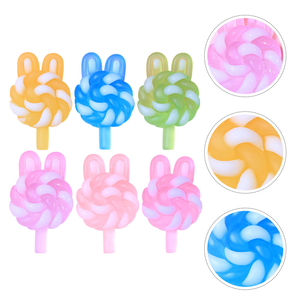 24Pcs Cute Cartoon Lollipop Ch - Resin Art Keychain 评论和价格
