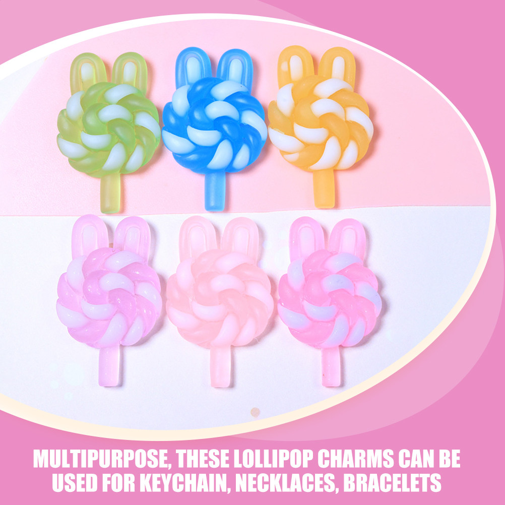 24Pcs Cute Cartoon Lollipop Ch - Resin Art Keychain 评论和价格