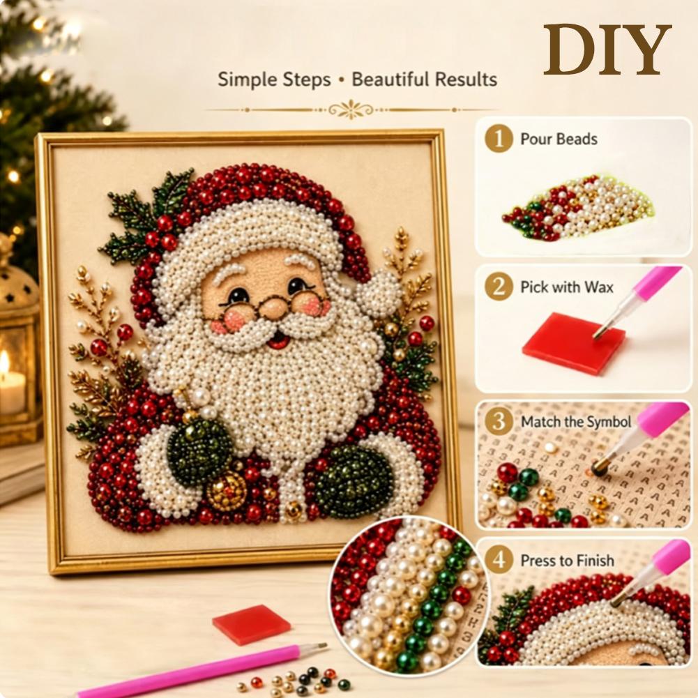 Christmas Santa Claus Pearl Ar - Resin Art Wall 评论和价格