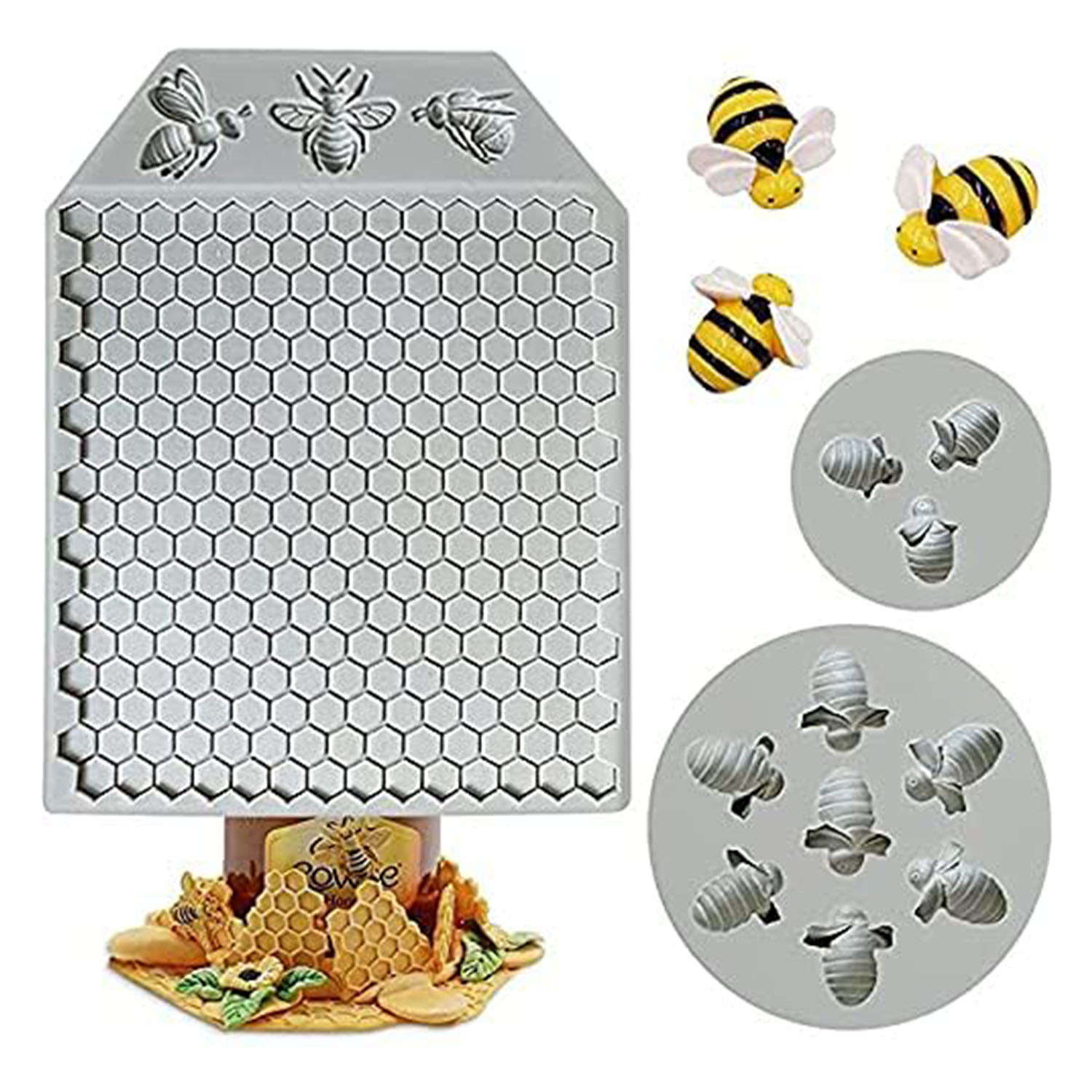 3Pcs Bumble Bee Honeycomb Sili - Silicone Mold Ocean 评论和价格
