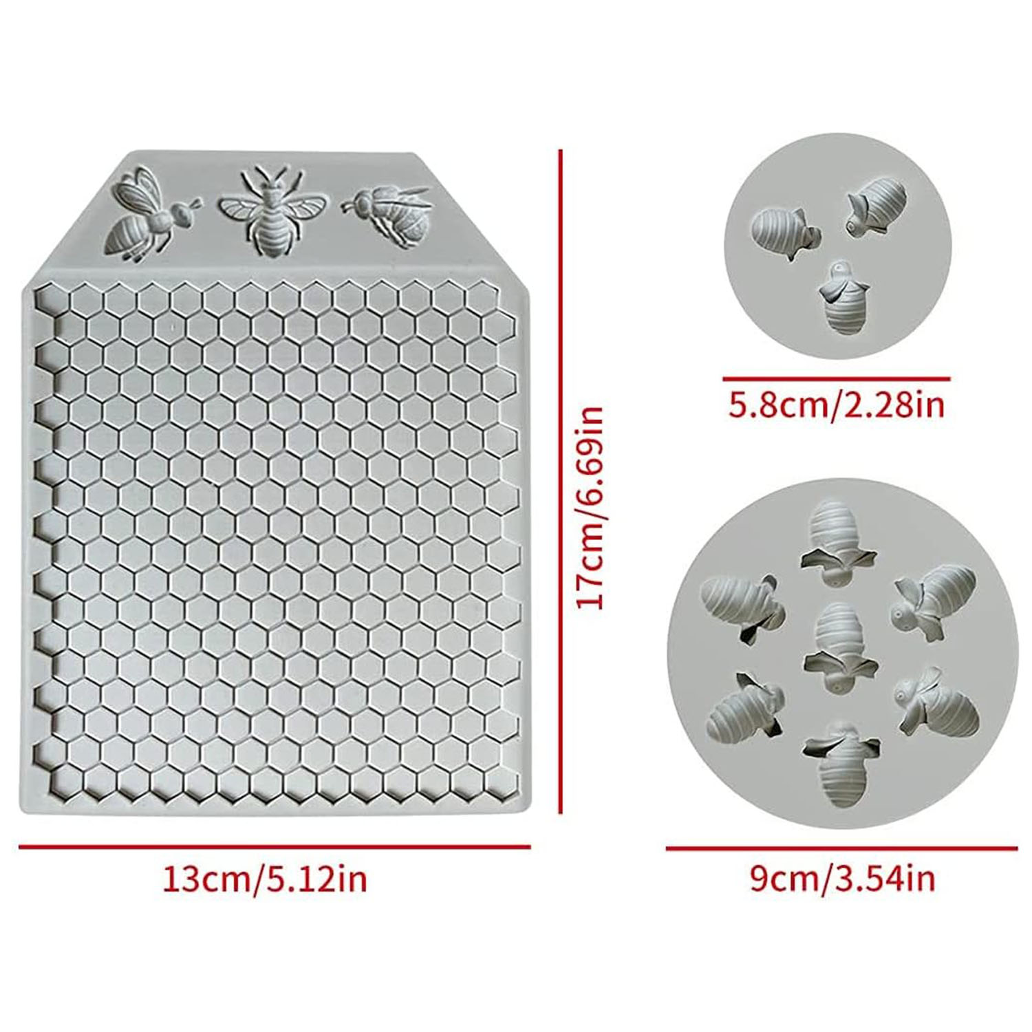 3Pcs Bumble Bee Honeycomb Sili - Silicone Mold Ocean 评论和价格