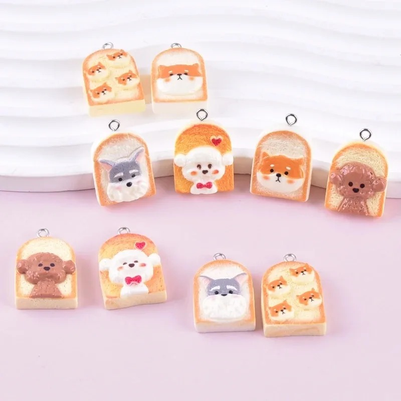 10Pcs Cute Toast Dog Resin Pen - Resin Art Keychain 评论和价格