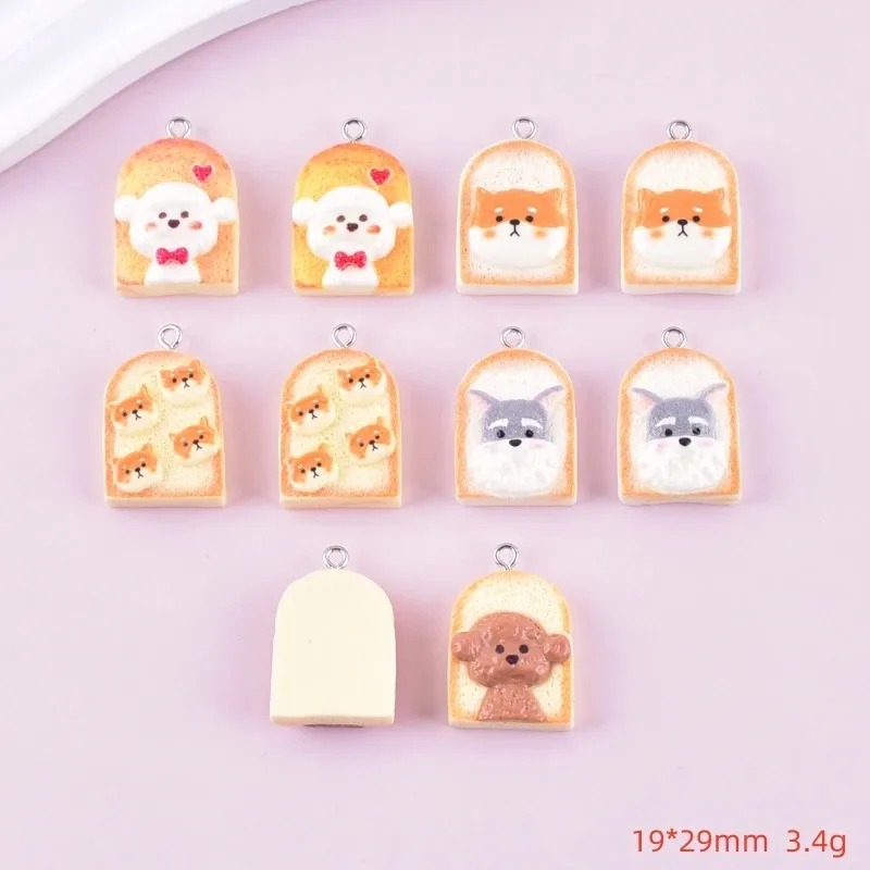 10Pcs Cute Toast Dog Resin Pen - Resin Art Keychain 评论和价格