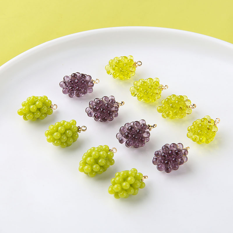 6pcs Cute Little Grapes Resin  - Resin Art Keychain 评论和价格