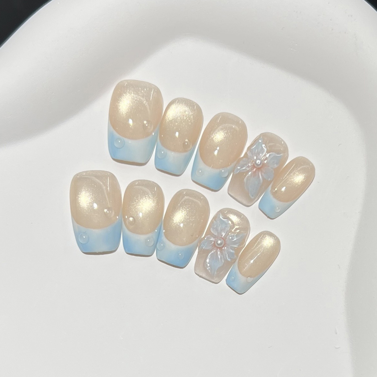 10pcs French Blue Glossy Flora - Resin Art Use 评论和价格
