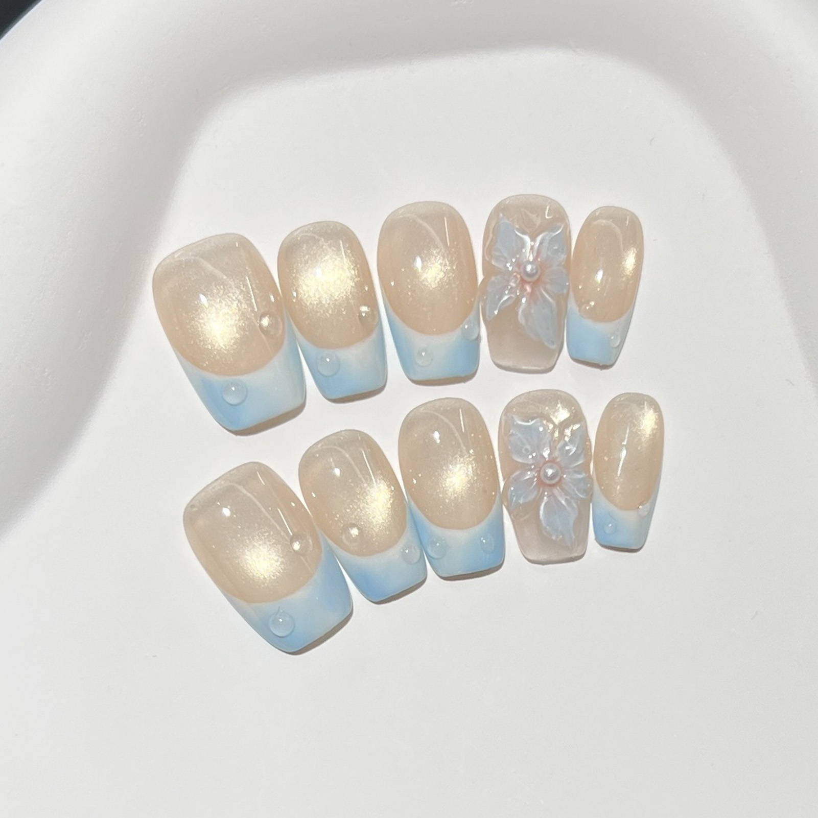 10pcs French Blue Glossy Flora - Resin Art Use 评论和价格