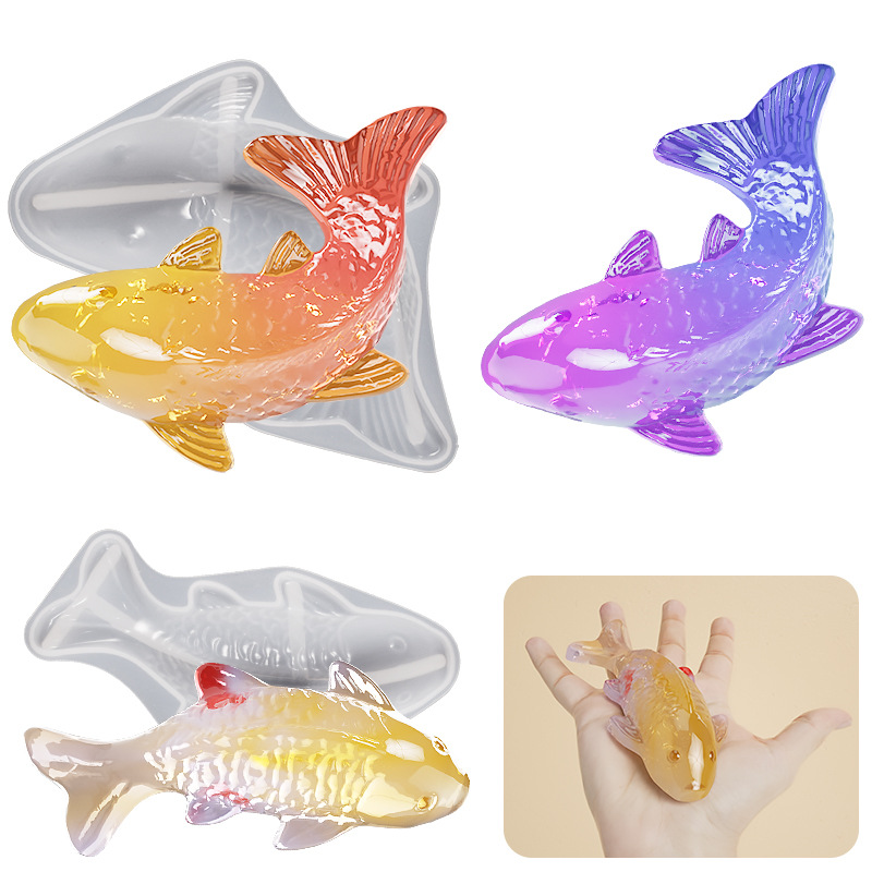 3D Koi Fish Shaped Epoxy Resin - Silicone Mold Ocean 评论和价格