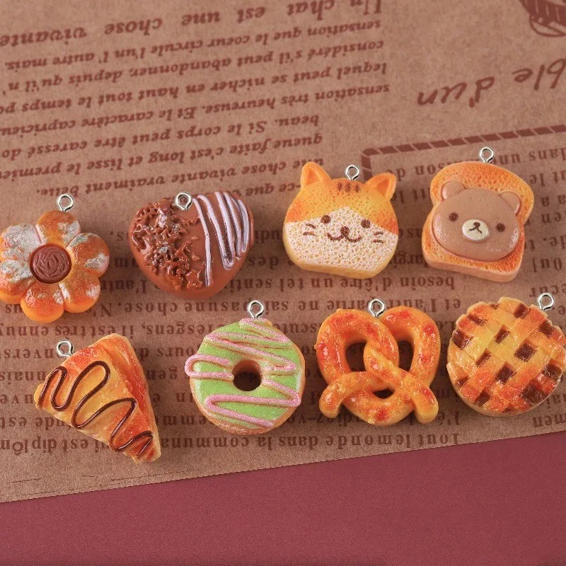 10 Pieces Cute Fake Food Resin - Resin Art Keychain 评论和价格