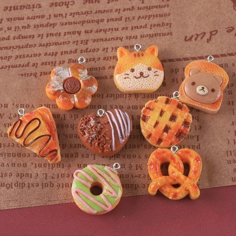 10 Pieces Cute Fake Food Resin - Resin Art Keychain 评论和价格