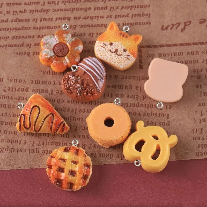 10 Pieces Cute Fake Food Resin - Resin Art Keychain 评论和价格