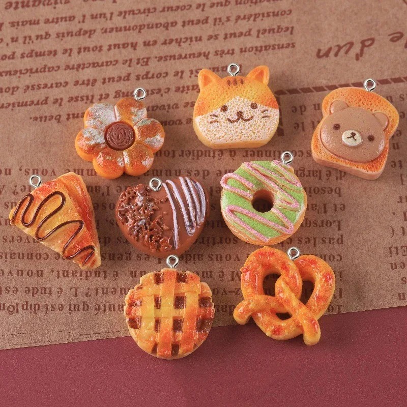 10 Pieces Cute Fake Food Resin - Resin Art Keychain 评论和价格