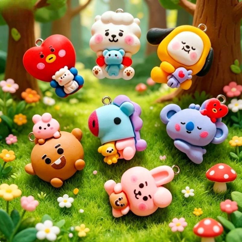 7pcs BT21 Resin Cartoon Charm  - Resin Art Supplies 评论和价格