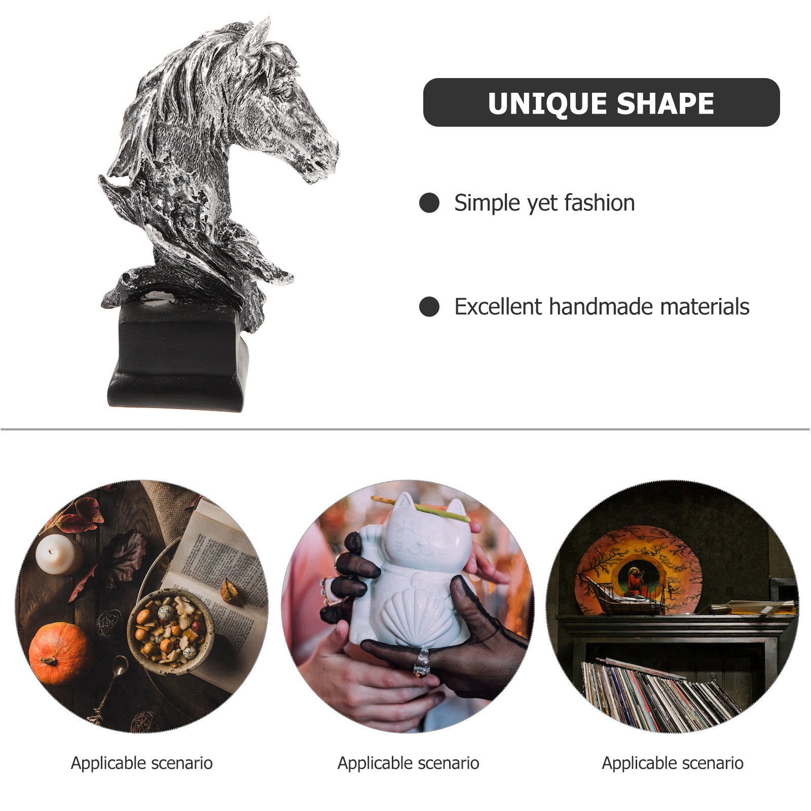 Handcrafted Mini Horse Head Re - Resin Art Use 评论和价格