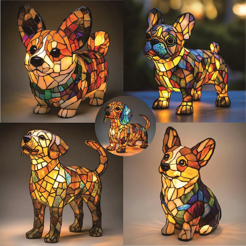 LED 3D Cute Corgi/Pug/Cat Magi - Resin Art Table Top 评论和价格