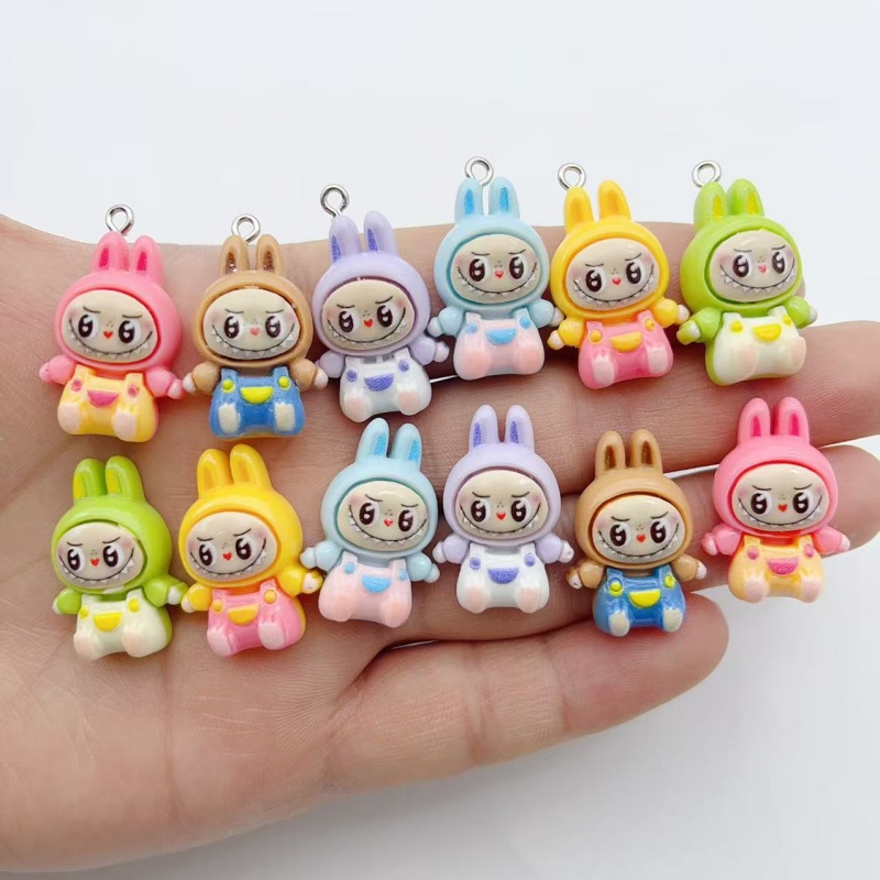 10Pcs Kawaii Rabbit Strawberry - Resin Art Keychain 评论和价格