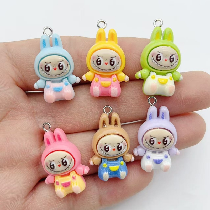 10Pcs Kawaii Rabbit Strawberry - Resin Art Keychain 评论和价格