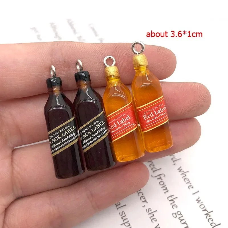 10Pcs Tiny Wine Bar Bottle Res - Resin Art Keychain 评论和价格