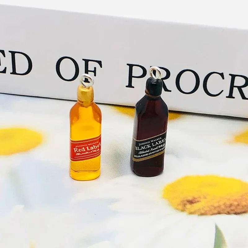 10Pcs Tiny Wine Bar Bottle Res - Resin Art Keychain 评论和价格