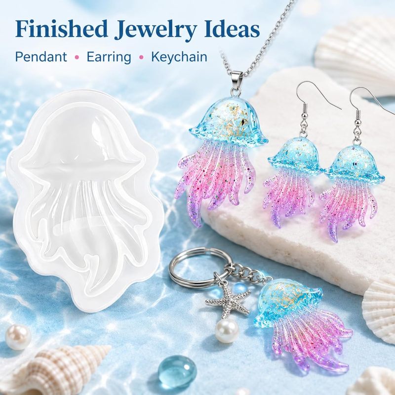 2Set of Jellyfish Resin Molds， - Silicone Mold Ocean 评论和价格