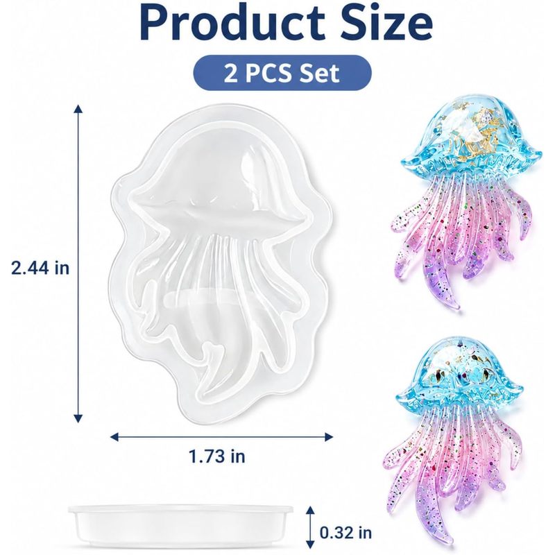 2Set of Jellyfish Resin Molds， - Silicone Mold Ocean 评论和价格