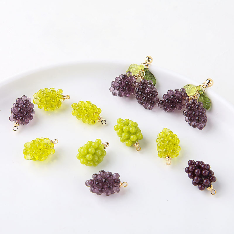 6pcs Cute Little Grapes Resin  - Resin Art Keychain 评论和价格