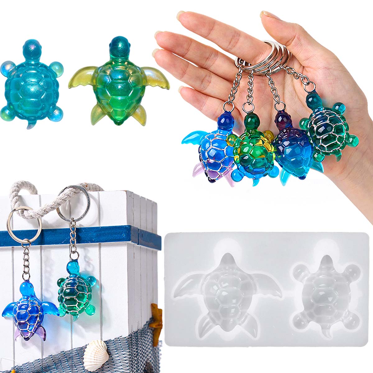 3D Sea Turtle Keychain Silicon - Silicone Mold Ocean 评论和价格