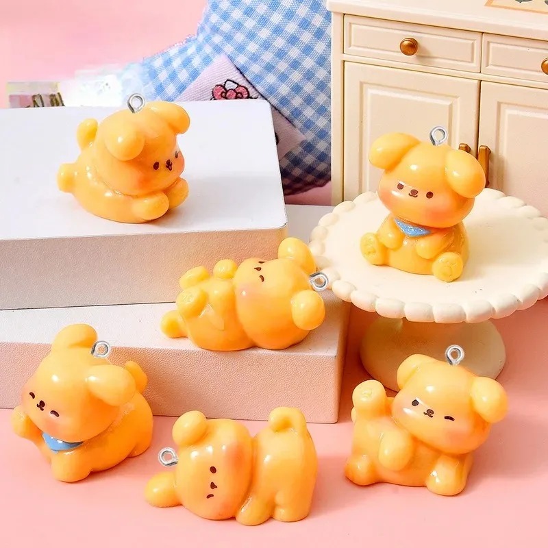 10Pcs Cute Cartoon Dog Acrylic - Resin Art Keychain 评论和价格