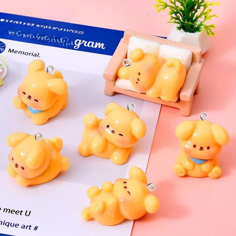 10Pcs Cute Cartoon Dog Acrylic - Resin Art Keychain 评论和价格