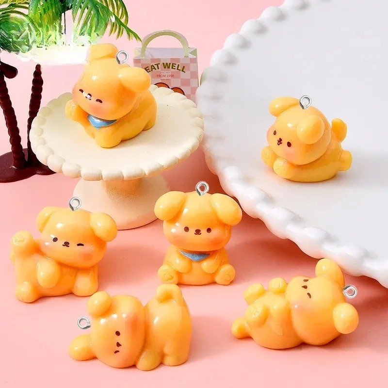 10Pcs Cute Cartoon Dog Acrylic - Resin Art Keychain 评论和价格
