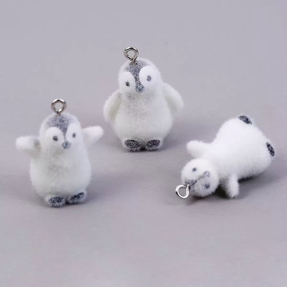 5pcs Flocking Small Penguin Re - Resin Art Keychain 评论和价格