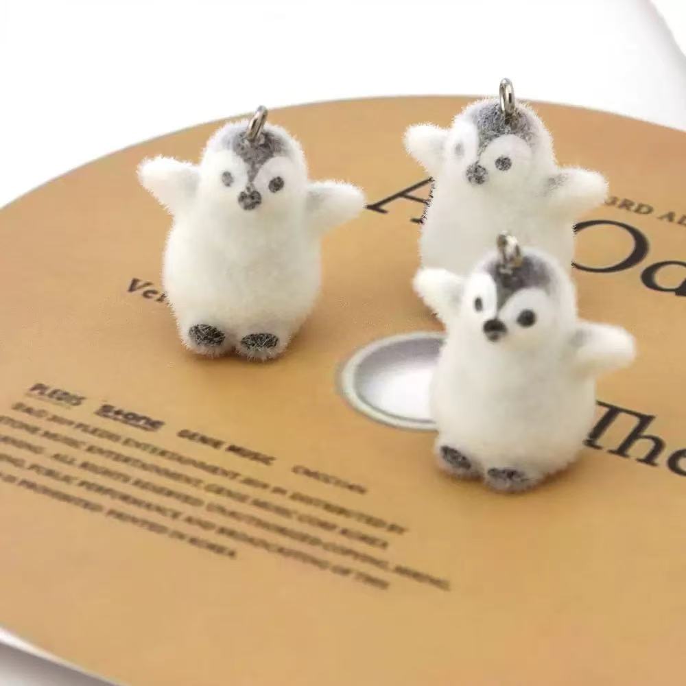 5pcs Flocking Small Penguin Re - Resin Art Keychain 评论和价格